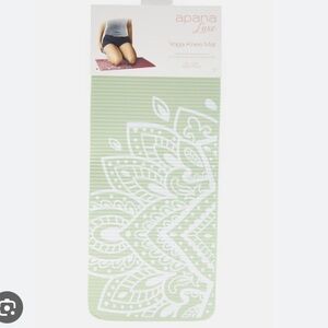 Apana Luxe Yoga Knee Mat with Pose Flow on Back Green and white